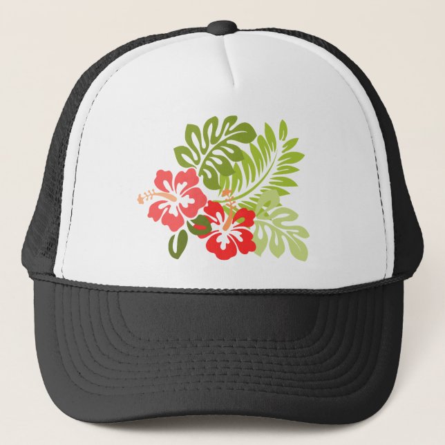 Boné Hawaii Hibiscus Flora Floral Flores Blossomas (Frente)