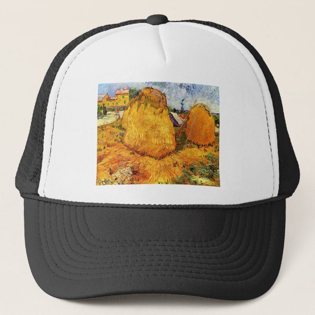 Boné Haystacks em Provence por Van Gogh. (Frente)