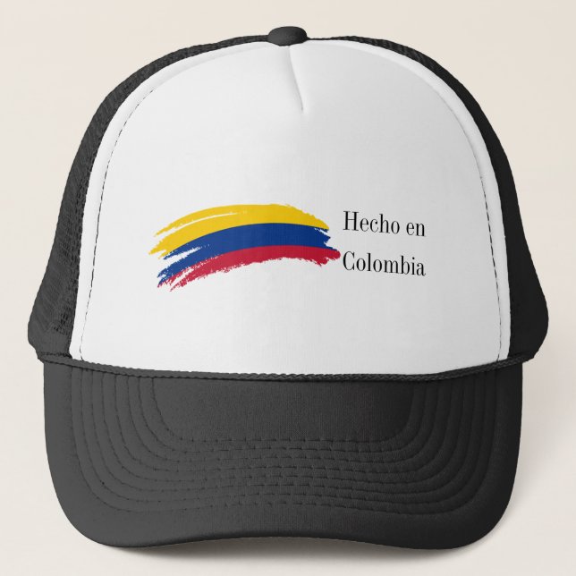 Boné Hecho en Colombia Flag Trucker Hat (Frente)