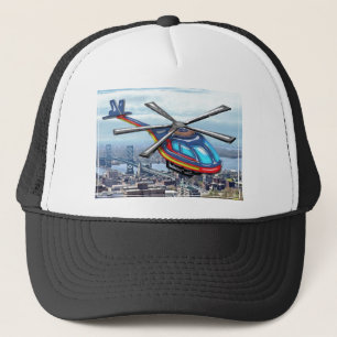 Boné Helicóptero alto do vôo sobre estradas