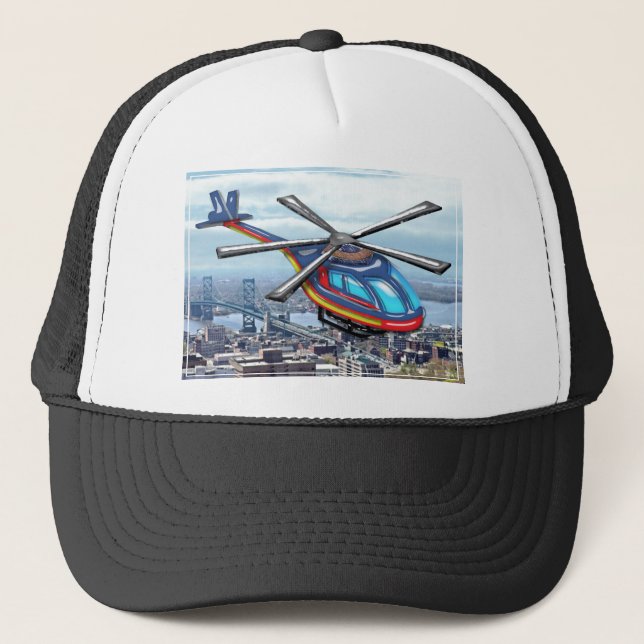 Boné Helicóptero alto do vôo sobre estradas (Frente)