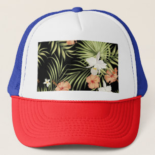 Boné Hibisco Tropical: Padrão Floral Vintage