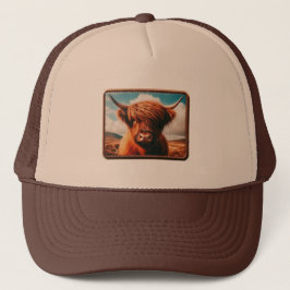 Boné Highland Cow Trucker Hat, Trending Tendências De C