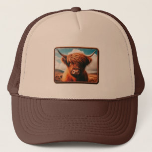 Boné Highland Cow Trucker Hat, Trending Tendências De C
