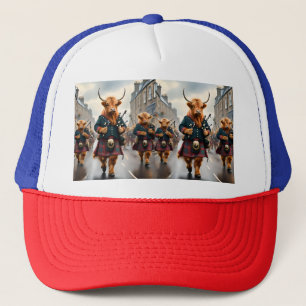 Boné Highland Harmony: Bagpipe Highland Cow Banda