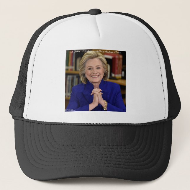Boné Hillary Clinton Presente Faz uma Aldeia (Frente)
