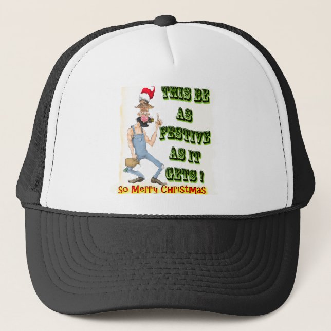 Boné Hillbilly Festivo como ele fica (Frente)