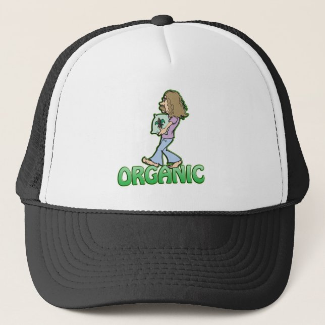 Boné hippie orgânico com comida orgânica (Frente)