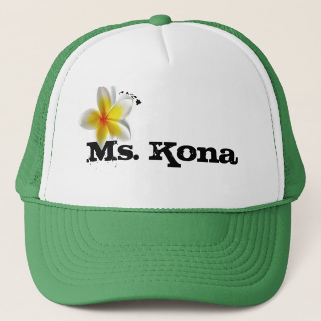 Boné Ho, br..., o chapéu de caminhoneiro da Sra. Kona. (Frente)