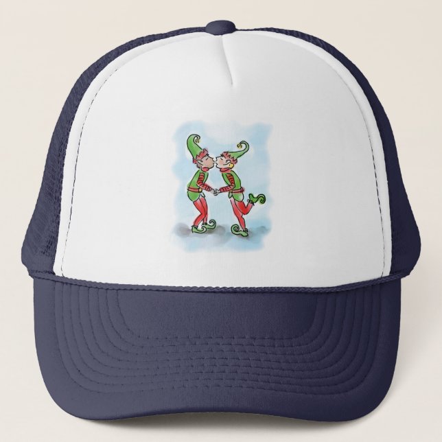 Boné Holiday Elves Kissing (Frente)