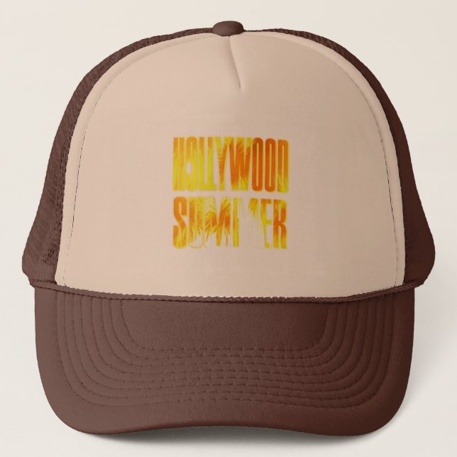 Boné "Hollywood Summer" - Letra Amarela Laranja Hat (Frente)
