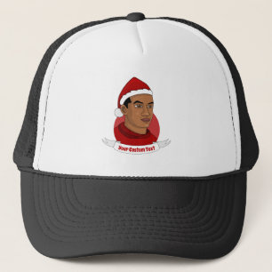 Boné Homem com o chapéu de Papai Noel
