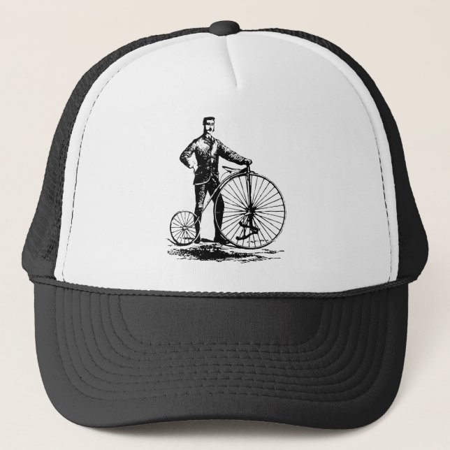 Boné Homem com Penny Farthing - Preto (Frente)