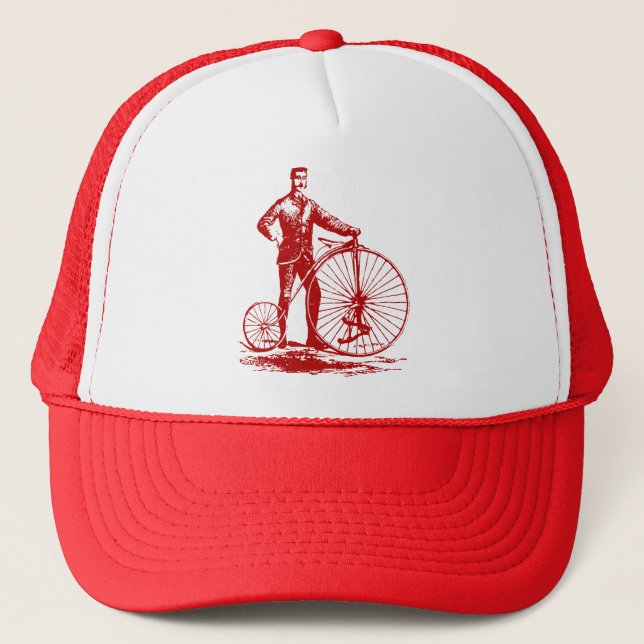 Boné Homem com Penny Farthing - Ruby Red (Frente)