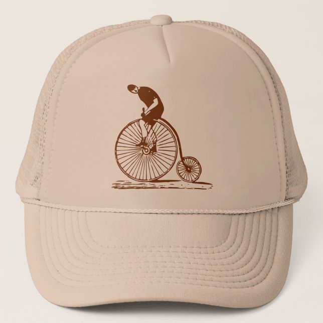 Boné Homem em uma penny Farthing - Brown (Frente)