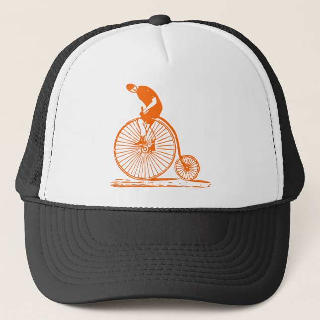 Boné Homem em uma penny Farthing - Laranja (Frente)
