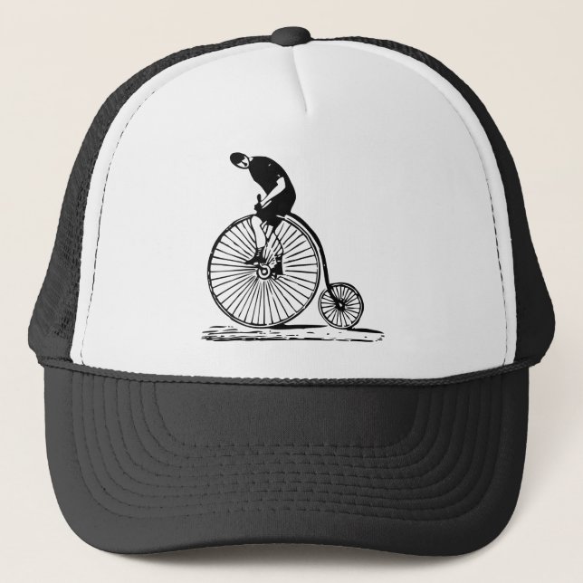 Boné Homem em uma penny Farthing - Preto (Frente)