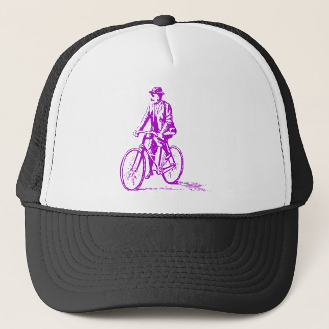 Boné Homem numa bicicleta - Roxo (Frente)