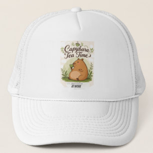 Boné Hora do Chá do Capivara Capivara Fofa Bebendo Ch