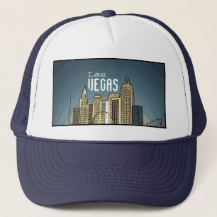 Boné Hotel Las Vegas New York vê chapéu azul artístico