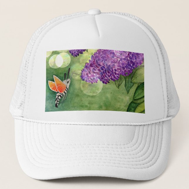 Boné Hummingbird Hawk Moth e Lilacs (Frente)