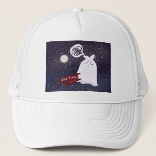 Boné Humor Divertido de Halloween Fantasma Pensativo