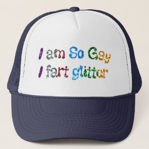 Boné Humor gay Sou tão Gay I peidar Glitter