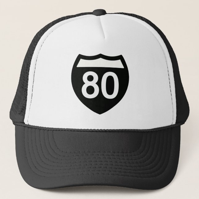 Boné I-80 Highway sign Trucker hat design (Frente)