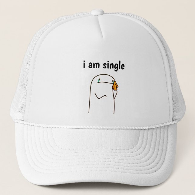 Boné I Am Single" Funny Minimalist Trucker Hat Simple  (Frente)