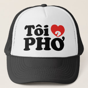 Boné I Heart (Love) Pho (Tôi9PHỞ) Língua vietnamita