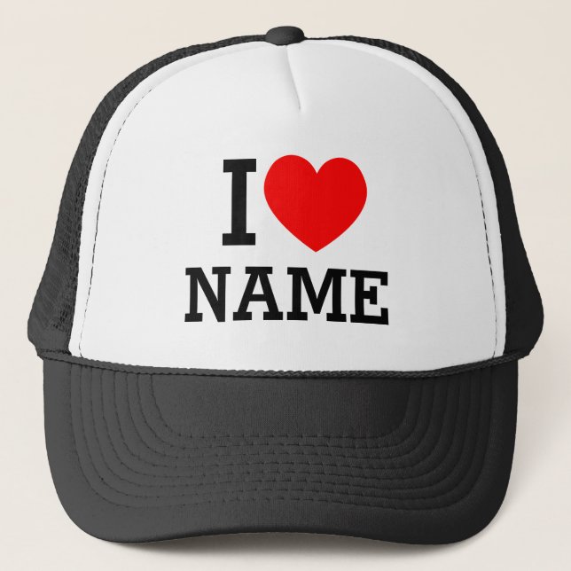 Boné I Heart Name Trucker Hat (Frente)
