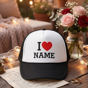 Boné I Heart Name Trucker Hat
