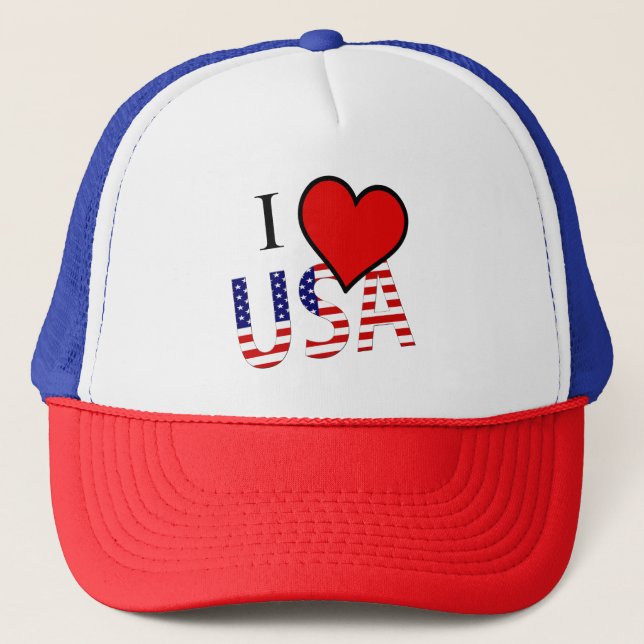 Boné I Heart USA overlay thcn Trucker Hat (Frente)