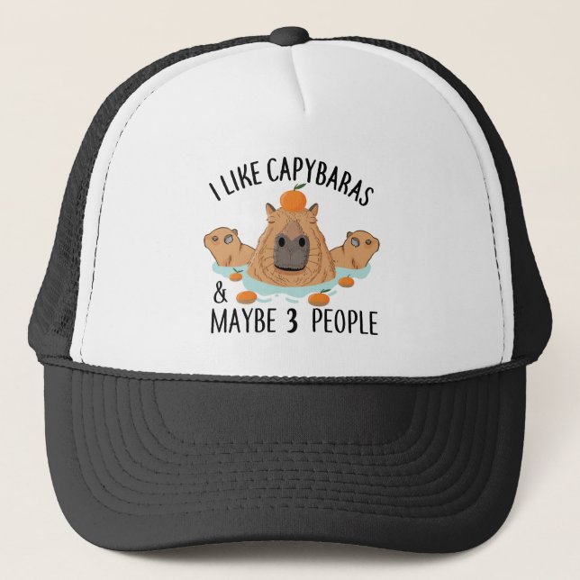 Boné I like Capybaras and maybe 3 people Funny Baby (Frente)