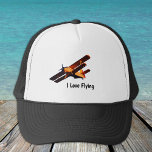 Boné I Love Flying & Vintage Airplane /baseball hat<br><div class="desc">Baseball/Trucker Caps: I Love Flying &  Vintage two winged Airplane - retro fashion design - easily customise text</div>