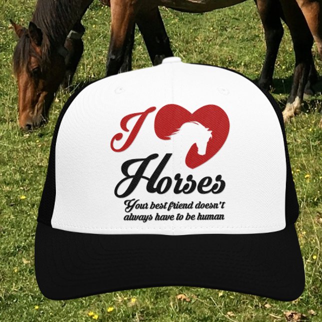 Boné I Love/Heart Horses (Criador carregado)