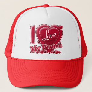 Boné I Love My Fiancé red - heart