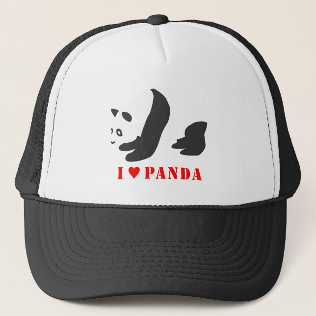 Boné I Love Panda (Preto) (Frente)