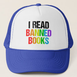 Boné I Read Banned Books Rainbow