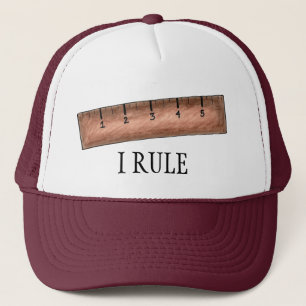 Boné I Rule Wooden Ruler Math Nerd School Hat