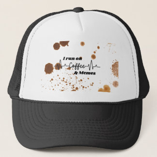 Boné I Run on Coffee and Memes Funny Trucker Hat