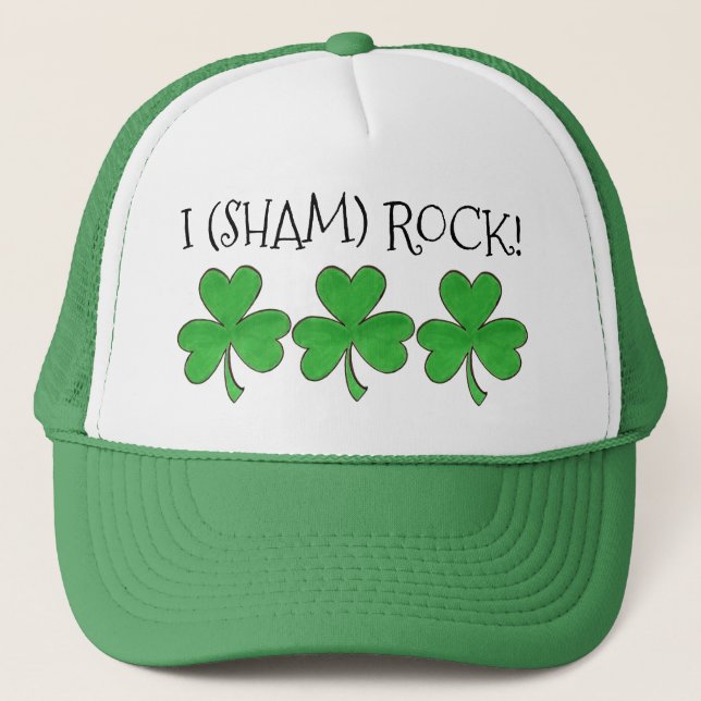 Boné I (Sham) Rock Lucky Irish Green Shamrock Clover (Frente)