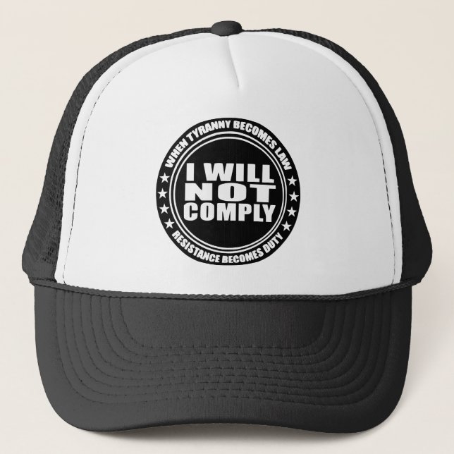 Boné I Will Not Comply  #USAPatriotGraphics  © (Frente)