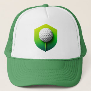 Boné Ícone de Bola de Golfe Estilizado com Fundo Verde