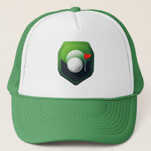 Boné Ícone de Bola de Golfe Estilizado com Fundo Verde
