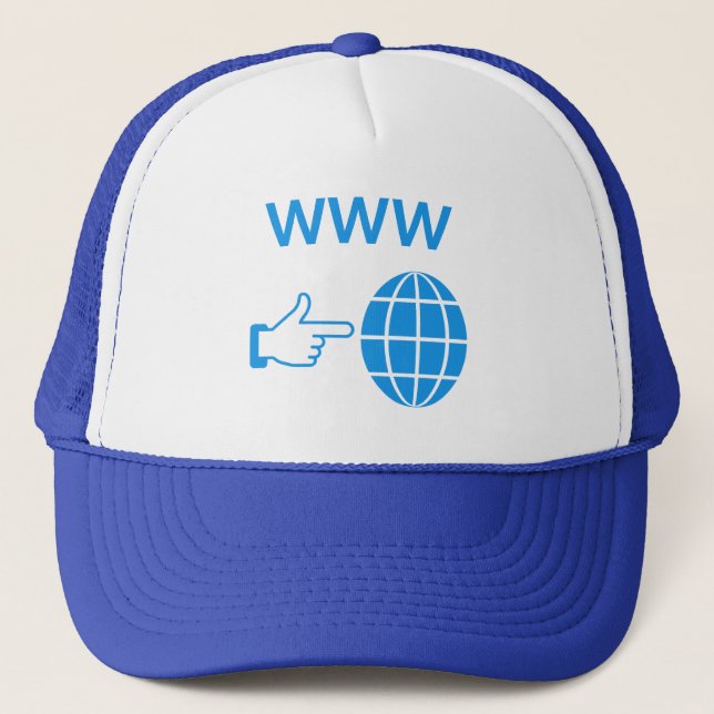 Boné Ícone de Globo da WWW World Wide Web com Ponteiro  (Frente)