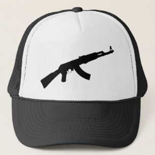 Boné ícone preto do ak 47 da arma
