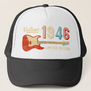 Boné Ideia de Aniversário Vintage 1946 para Baixista de