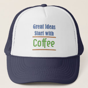 Boné Ideias de excelente Comecem com Café