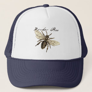 Boné Ilustração Antiga de Abelha Operária em Estilo Ant